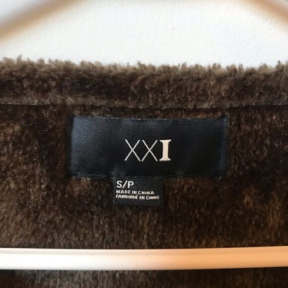 XXI Faux Fur Vest, S/P, Khaki - Picture 7 of 8